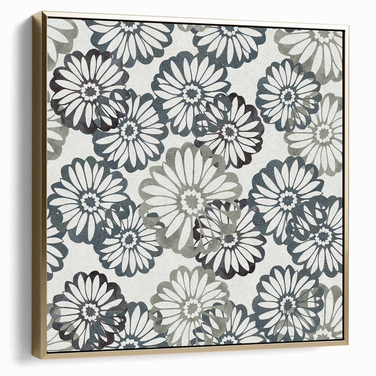 Contemporary Framed Abstract Art – Muted Floral Texture Print