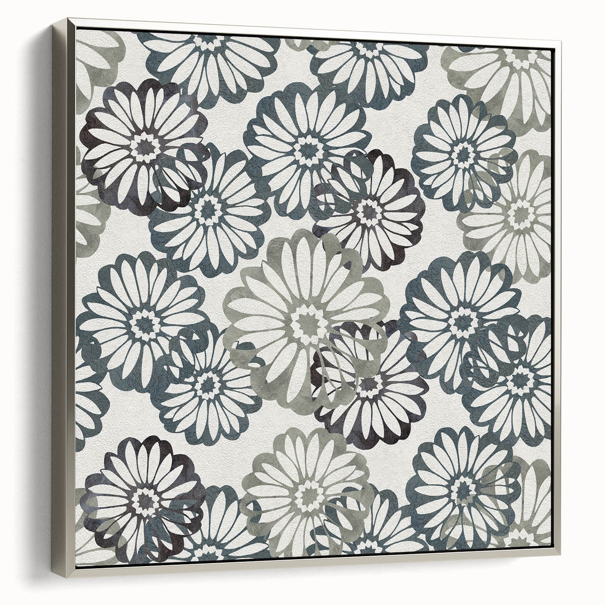 Contemporary Framed Abstract Art – Muted Floral Texture Print