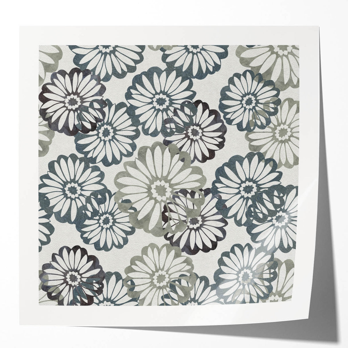 Contemporary Framed Abstract Art – Muted Floral Texture Print