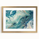 Fluid Abstract Wall Art – Ocean Blue & Turquoise Swirls Canvas