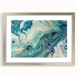 Fluid Abstract Wall Art – Ocean Blue & Turquoise Swirls Canvas