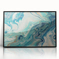 Fluid Abstract Wall Art – Ocean Blue & Turquoise Swirls Canvas