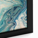 Fluid Abstract Wall Art – Ocean Blue & Turquoise Swirls Canvas