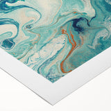Fluid Abstract Wall Art – Ocean Blue & Turquoise Swirls Canvas