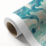 Fluid Abstract Wall Art – Ocean Blue & Turquoise Swirls Canvas