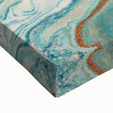 Fluid Abstract Wall Art – Ocean Blue & Turquoise Swirls Canvas