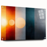 Color Block Abstract Wall Art – Modern Sunset Glow Illustration