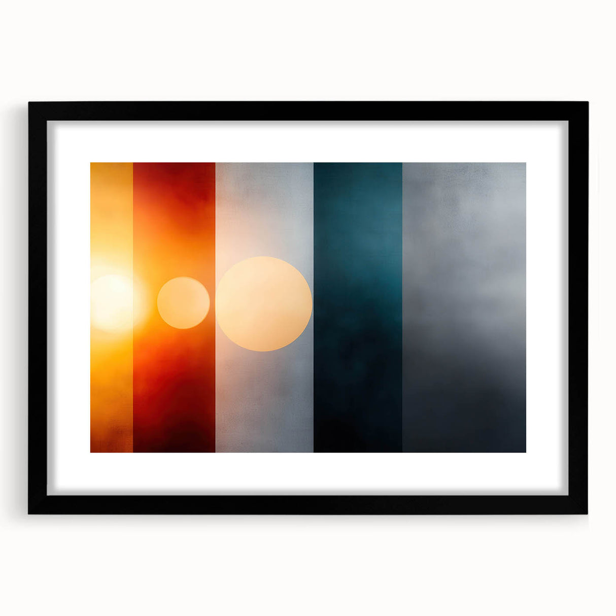 Color Block Abstract Wall Art – Modern Sunset Glow Illustration