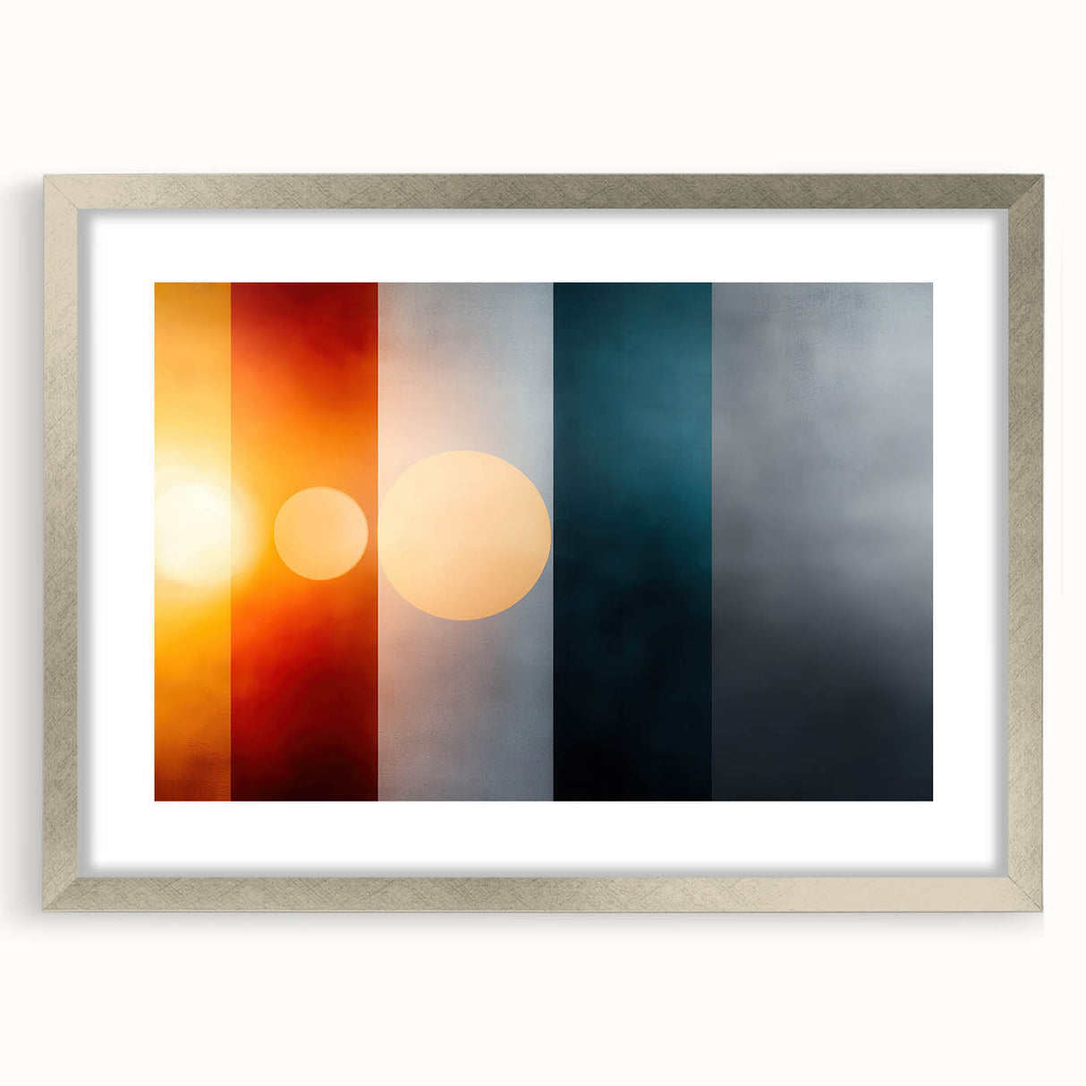 Color Block Abstract Wall Art – Modern Sunset Glow Illustration