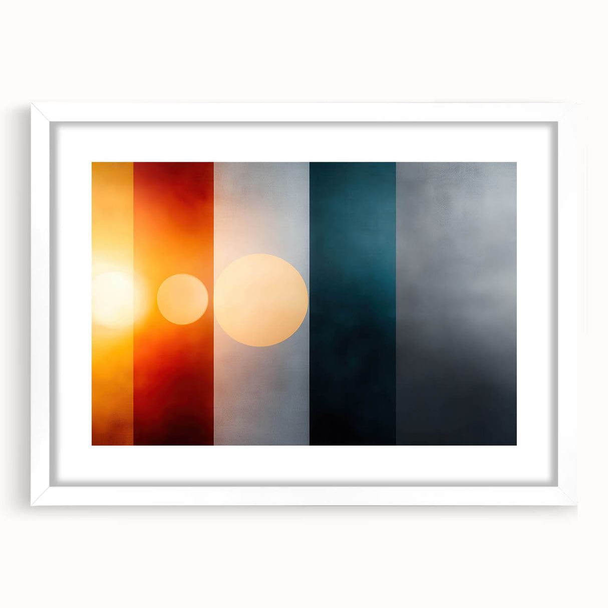 Color Block Abstract Wall Art – Modern Sunset Glow Illustration