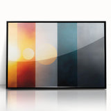 Color Block Abstract Wall Art – Modern Sunset Glow Illustration