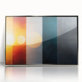 Color Block Abstract Wall Art – Modern Sunset Glow Illustration