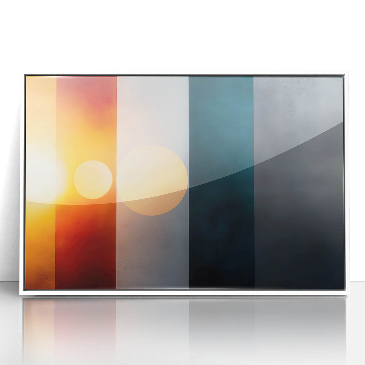 Color Block Abstract Wall Art – Modern Sunset Glow Illustration