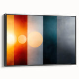 Color Block Abstract Wall Art – Modern Sunset Glow Illustration