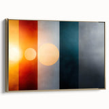 Color Block Abstract Wall Art – Modern Sunset Glow Illustration