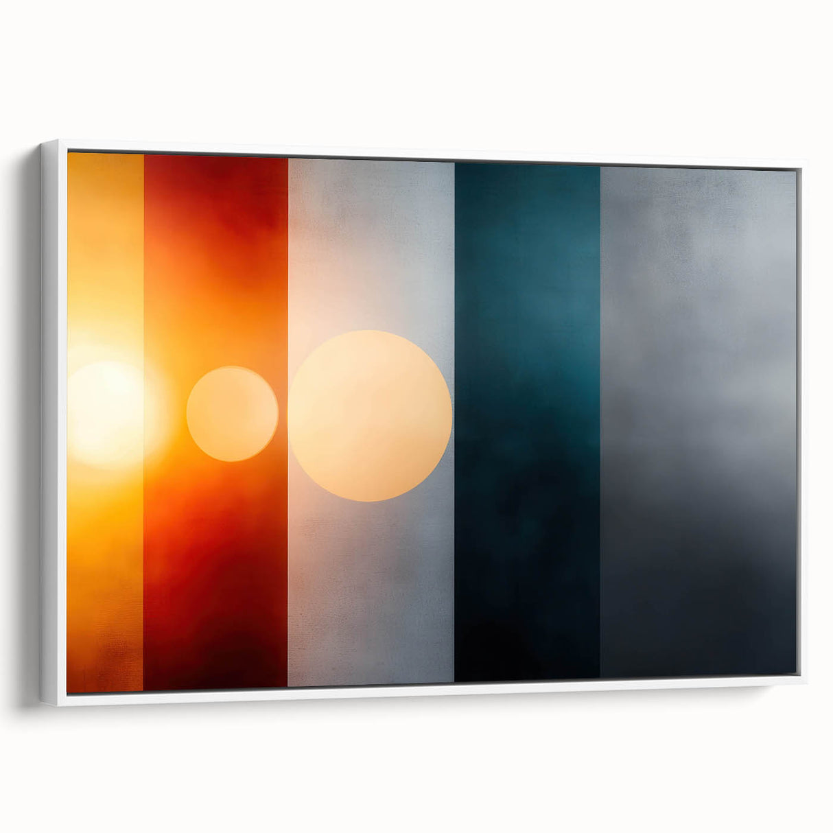 Color Block Abstract Wall Art – Modern Sunset Glow Illustration