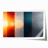 Color Block Abstract Wall Art – Modern Sunset Glow Illustration