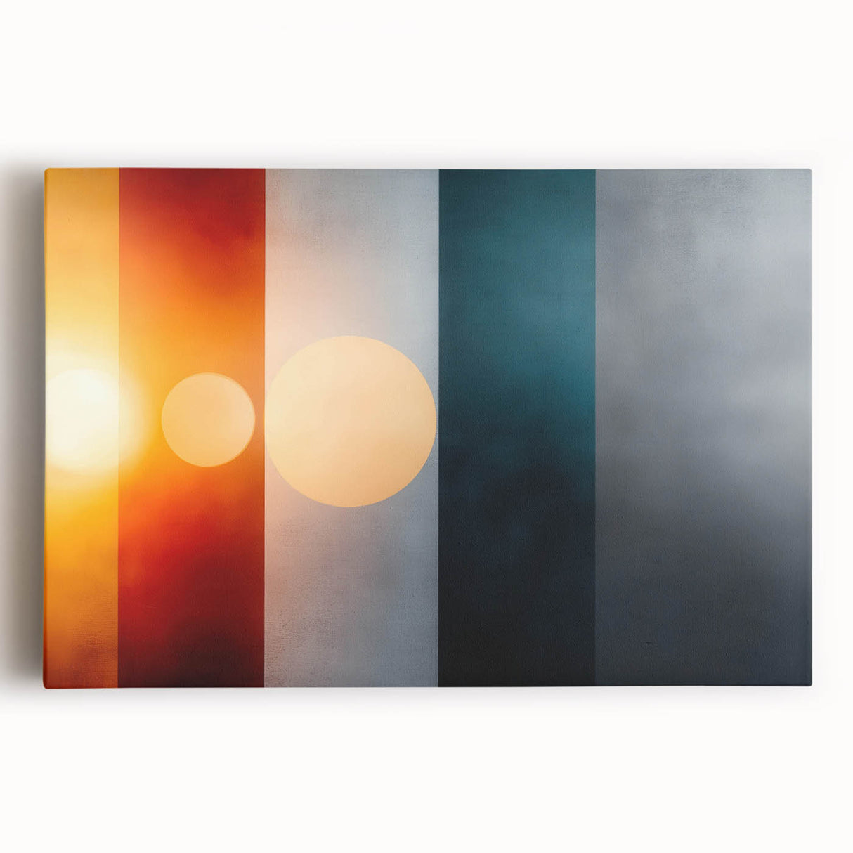 Color Block Abstract Wall Art – Modern Sunset Glow Illustration