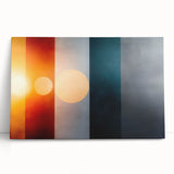 Color Block Abstract Wall Art – Modern Sunset Glow Illustration