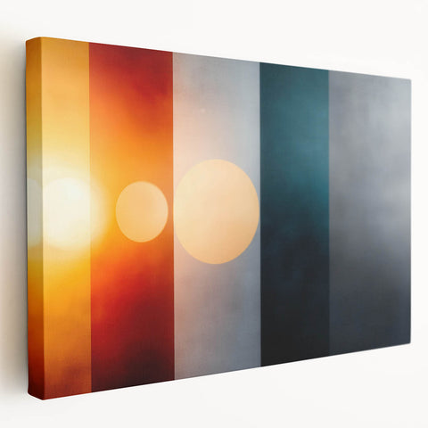 Color Block Abstract Wall Art – Modern Sunset Glow Illustration