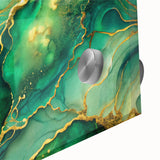 Luxury Green & Gold Abstract Painting – Modern Wall Art Print