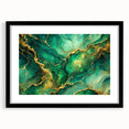 Luxury Green & Gold Abstract Painting – Modern Wall Art Print