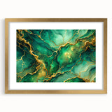 Luxury Green & Gold Abstract Painting – Modern Wall Art Print