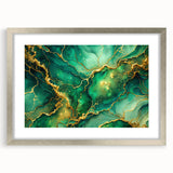 Luxury Green & Gold Abstract Painting – Modern Wall Art Print