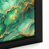 Luxury Green & Gold Abstract Painting – Modern Wall Art Print