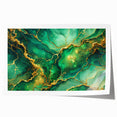 Luxury Green & Gold Abstract Painting – Modern Wall Art Print