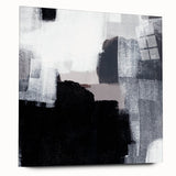 Earthen Harmony Abstract - Black & White Minimalist Wall Art