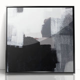 Earthen Harmony Abstract - Black & White Minimalist Wall Art