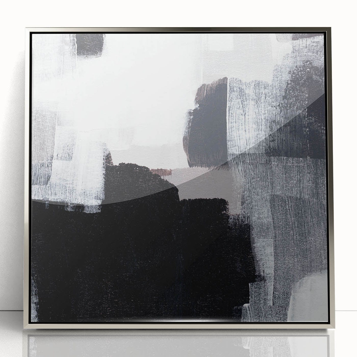 Earthen Harmony Abstract - Black & White Minimalist Wall Art
