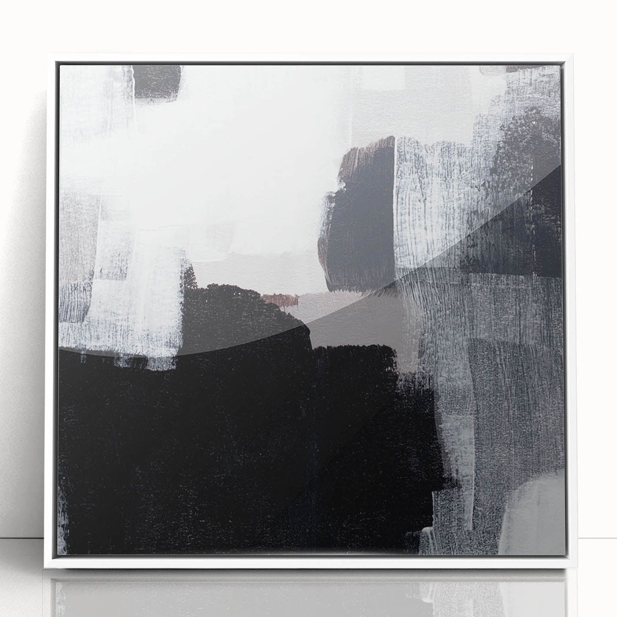 Earthen Harmony Abstract - Black & White Minimalist Wall Art