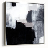 Earthen Harmony Abstract - Black & White Minimalist Wall Art