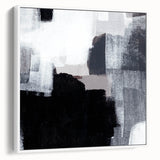 Earthen Harmony Abstract - Black & White Minimalist Wall Art