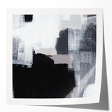 Earthen Harmony Abstract - Black & White Minimalist Wall Art