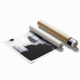 Earthen Harmony Abstract - Black & White Minimalist Wall Art