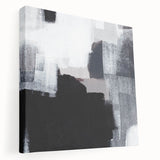 Earthen Harmony Abstract - Black & White Minimalist Wall Art