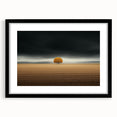 Abstract Minimalist Landscape – Lone Golden Tree in Storm Print