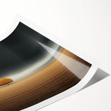 Abstract Minimalist Landscape – Lone Golden Tree in Storm Print