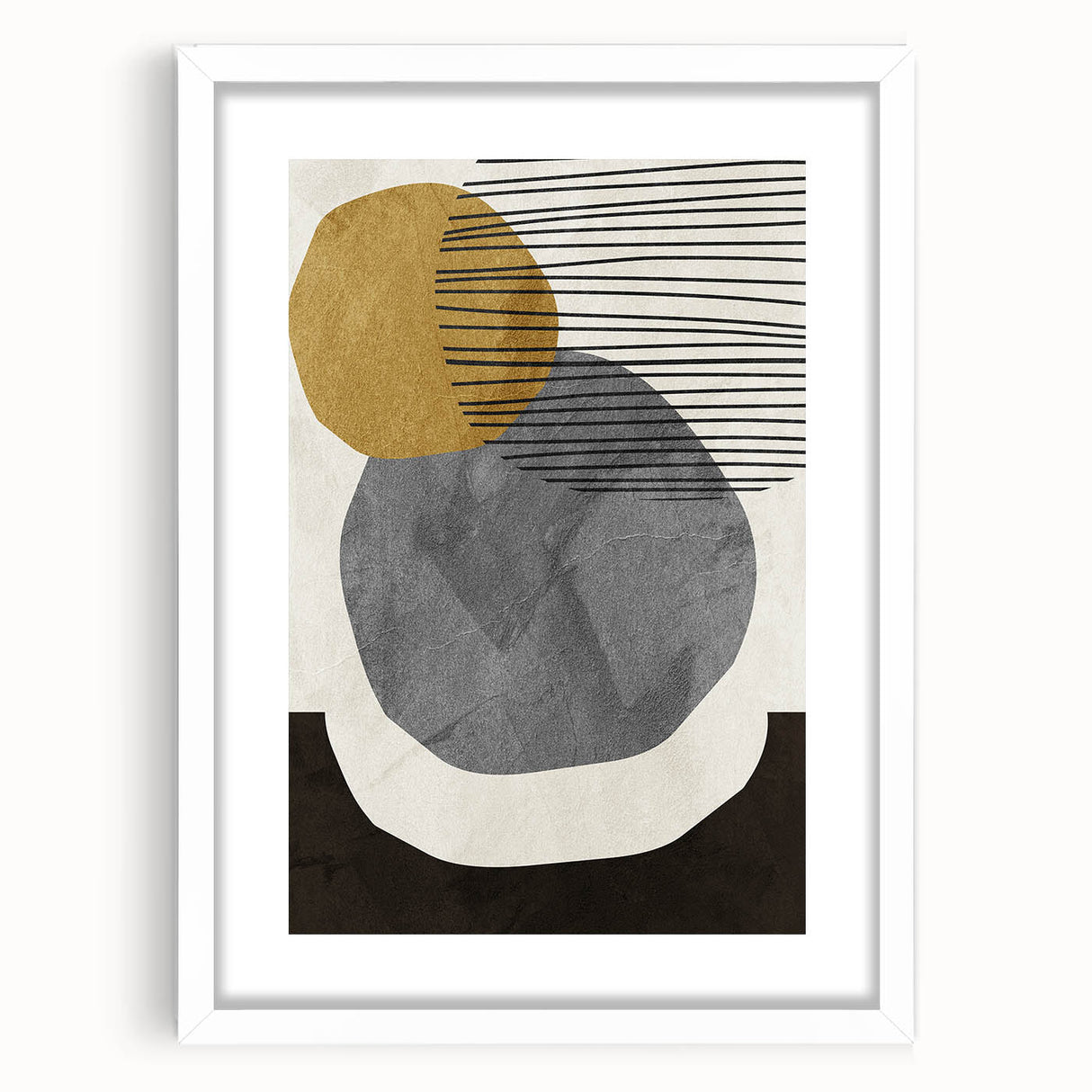 Modern Geometric Abstract Wall Art - Minimalist Canvas Print