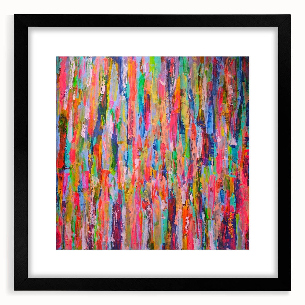 Abstract Canvas Wall Art – Vibrant Multicolor Drip Painting