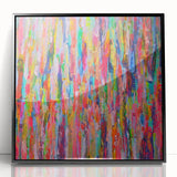 Abstract Canvas Wall Art – Vibrant Multicolor Drip Painting
