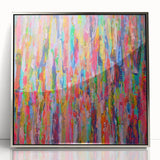 Abstract Canvas Wall Art – Vibrant Multicolor Drip Painting