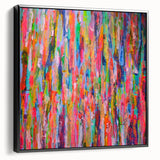 Abstract Canvas Wall Art – Vibrant Multicolor Drip Painting