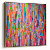 Abstract Canvas Wall Art – Vibrant Multicolor Drip Painting