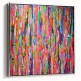 Abstract Canvas Wall Art – Vibrant Multicolor Drip Painting