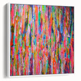 Abstract Canvas Wall Art – Vibrant Multicolor Drip Painting