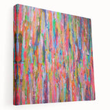 Abstract Canvas Wall Art – Vibrant Multicolor Drip Painting